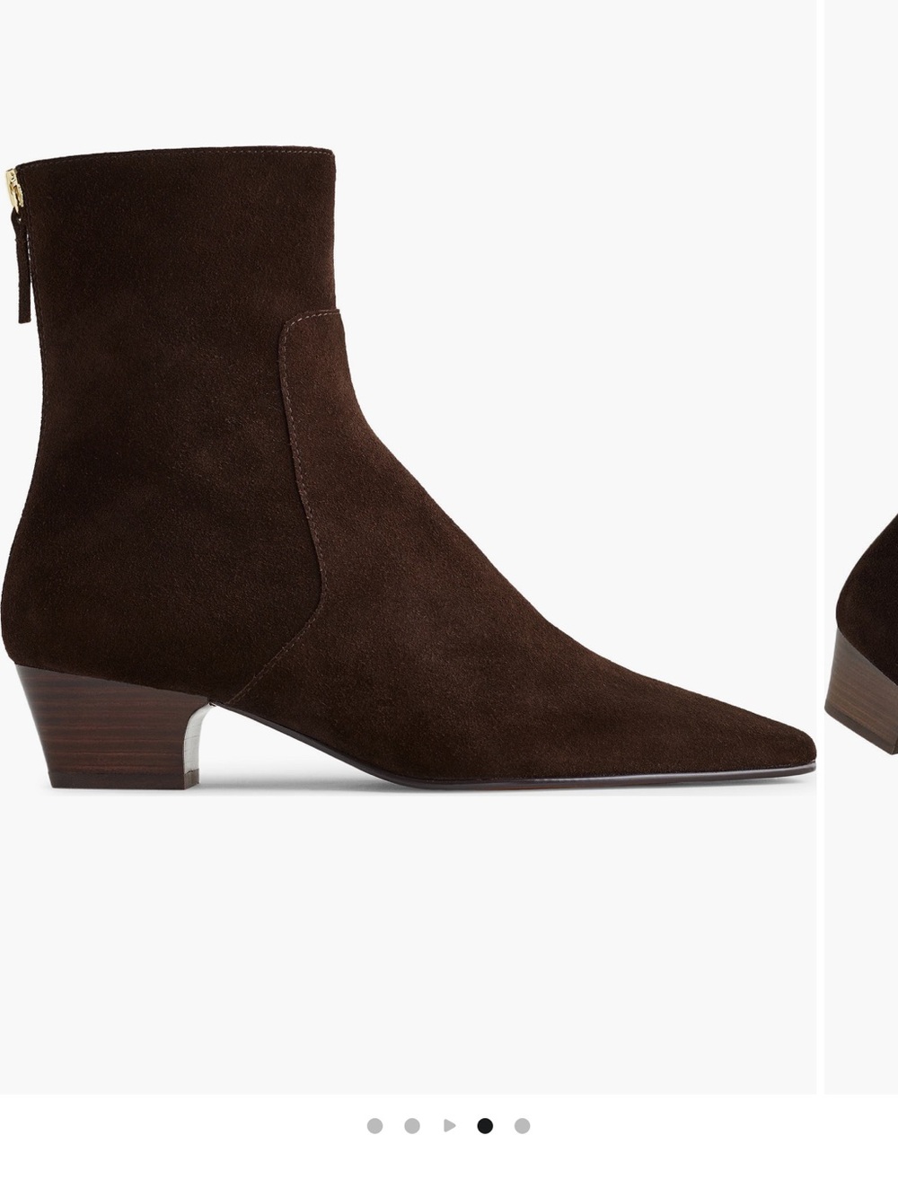 Madewell Dark Brown Suede Pointed Ankle Booties - Picture 3 of 4